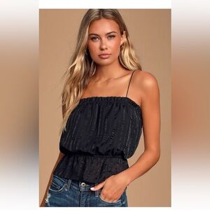 Lulu's Black Textured Camisole Top